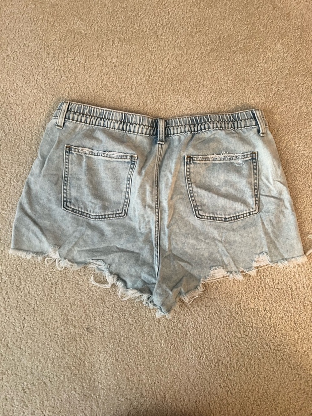 aerie Light Blue Distressed Denim Cutoff Shorts - Picture 2 of 6